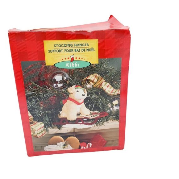 VTG Hallmark‎ Nikki the Dog Stocking Hanger Christmas Puppy Ornament 1996 Lab - Picture 3 of 5